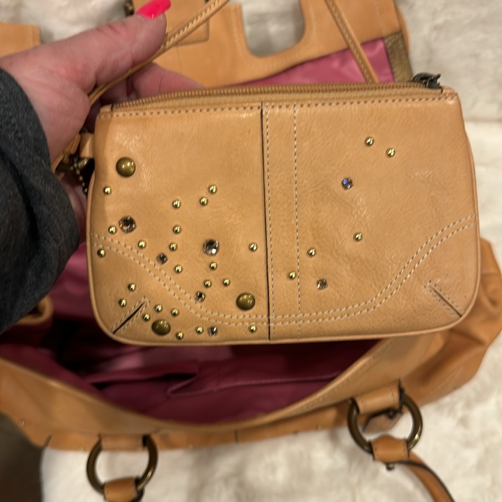 Rare Vintage COACH soho with Swarovski crystals and studs satchel style handbag - Picture 10 of 14